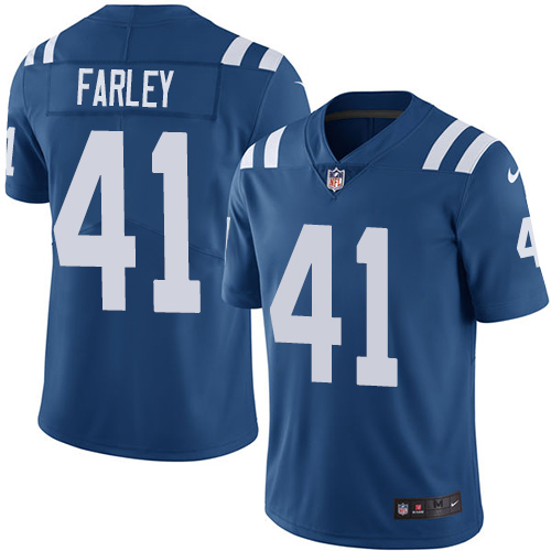 Nike Colts #41 Matthias Farley Royal Blue Team Color Men's Stitched NFL Vapor Untouchable Limited Jersey